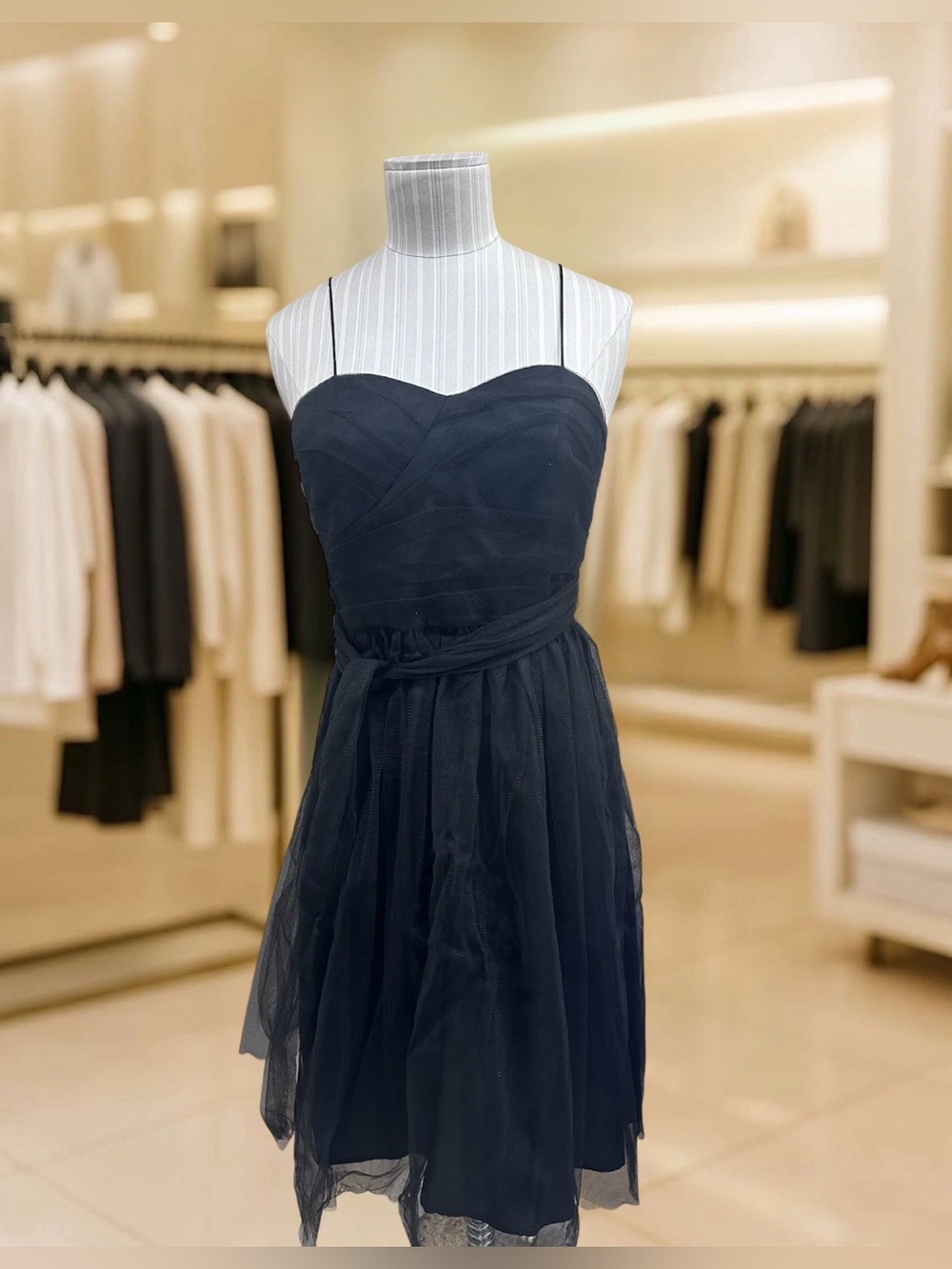 Banana Republic Black Strappy Sweetheart tulle Cocktail Dress